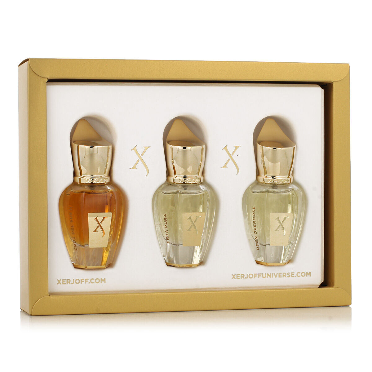 Xerjoff Discovery Set I dárková sada parfém Cruz Del Sur II 15 ml + parfémovaná voda Erba Pura 15 ml + parfém Uden Overdose 15 ml unisex
