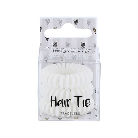 2K Hair Tie spirálovité gumičky do vlasů 3 ks odstín White pro ženy