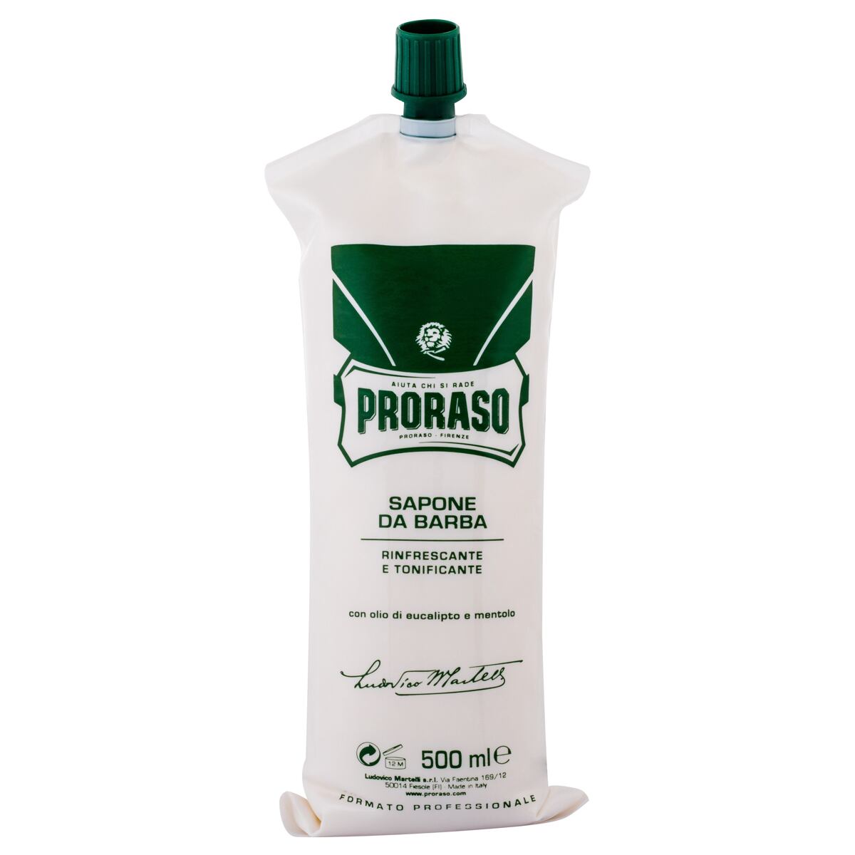 PRORASO Green Shaving Cream krém na holení s mentolem a eukalyptem 500 ml pro muže