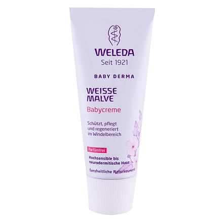 Weleda Baby Derma White Mallow Baby Cream zklidňující kojenecký krém proti opruzeninám 50 ml pro děti