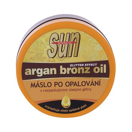 Vivaco Sun Argan Bronz Oil Glitter Aftersun Butter poopalovací máslo s arganovým olejem a třpytkami 200 ml