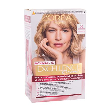 L'Oréal Paris Excellence Creme Triple Protection barva na vlasy na blond vlasy na všechny typy vlasů 48 ml odstín 8 Natural Light Blonde pro ženy