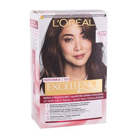 L'Oréal Paris Excellence Creme Triple Protection barva na vlasy na všechny typy vlasů 48 ml odstín 4,02 Tempting Brunette Brown pro ženy