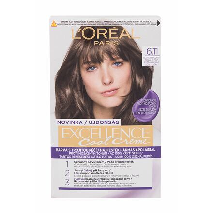 L'Oréal Paris Excellence Cool Creme permanentní barva na vlasy se studenými tóny 48 ml odstín 6,11 Ultra Ash Dark Blond pro ženy