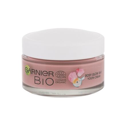 Garnier Bio Rosy Glow 3in1 vyživující a rozjasňující denní krém pro mdlou pleť 50 ml pro ženy