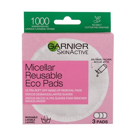 Garnier Skin Naturals Micellar Reusable Eco Pads pratelné odličovací tamponky 3 ks