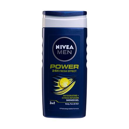 Nivea Men Power Fresh osvěžující sprchový gel na tělo, obličej a vlasy 250 ml pro muže