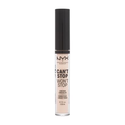 NYX Professional Makeup Can't Stop Won't Stop Contour Concealer plně krycí a dlouhotrvající tekutý korektor 3.5 ml odstín 06 Vanilla