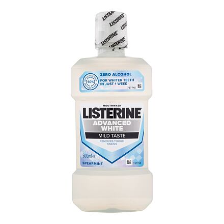 Listerine Advanced White Mild Taste Mouthwash osvěžující a bělicí ústní voda bez alkoholu 500 ml
