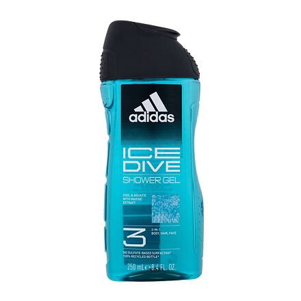 Adidas Ice Dive Shower Gel 3-In-1 osvěžující sprchový gel 250 ml pro muže