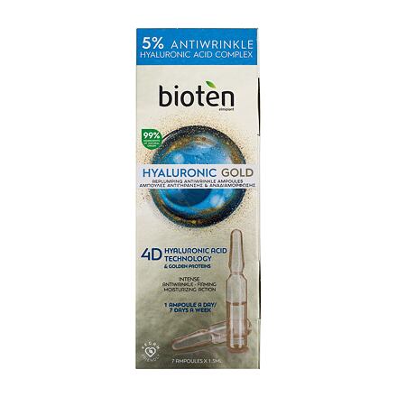 Bioten Hyaluronic Gold Replumping Antiwrinkle Ampoules vyplňující pleťové ampulky proti vráskám 7x1,3 ml pro ženy