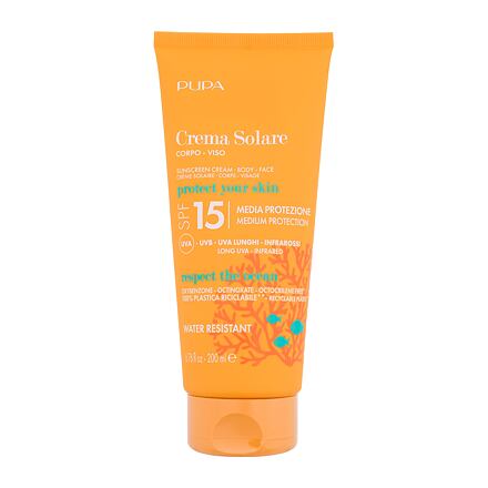 Pupa Sunscreen Cream SPF15 voděodolný opalovací krém na tělo i obličej 200 ml