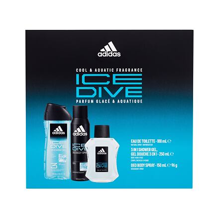 Adidas Ice Dive : EDT 100 ml + deodorant 150 ml + sprchový gel 250 ml pro muže