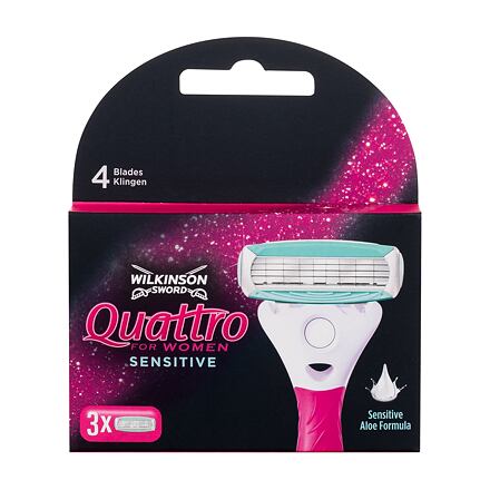 Wilkinson Sword Quattro For Women Sensitive náhradní břit 3 ks pro ženy