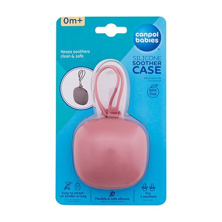 Canpol babies Silicone Soother Case Pink silikonové pouzdro na dudlík