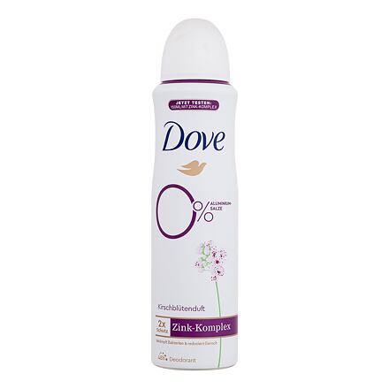 Dove 0% ALU Cherry Blossom 48h deodorant pro eliminaci bakterií vznikajících při pocení 150 ml pro ženy