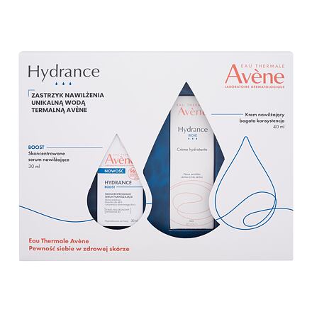 Avene Hydrance : pleťový krém Hydrance Rich Hydrating Cream 40 ml + pleťové sérum Hydrance Boost Concentrated Hydrating Serum 30 ml pro ženy