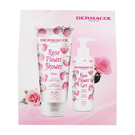 Dermacol Rose Flower : sprchový krém Rose Flower Shower 200 ml + krém na ruce Rose Flower Care 150 ml pro ženy