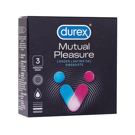 Durex Mutual Pleasure vroubkované kondomy s výstupky a lubrikantem performa pro oddálení ejakulace 3 ks