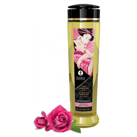 Shunga Erotic Massage Oil Aphrodisia Rose Petals erotický masážní olej s vůní růže 240 ml