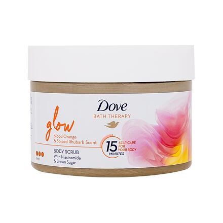 Dove Bath Therapy Glow Body Scrub tělový peeling s vůní červeného pomeranče a rebarbory 295 ml 295 ml pre ženy