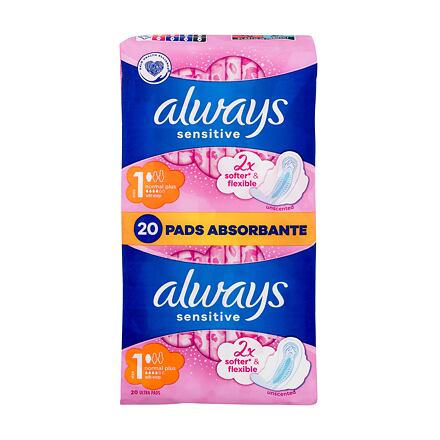 Always Sensitive Normal Plus šetrné hygienické vložky s křidélky 20 ks pro ženy