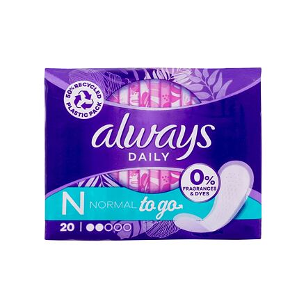 Always Daily Normal To Go intimky bez parfemace balené zvlášť 20 ks pro ženy