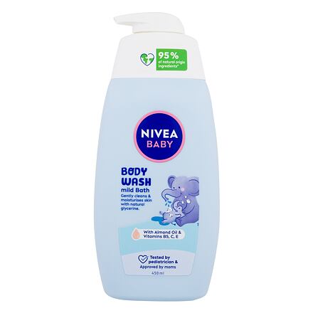 Nivea Baby Body Wash Mild Bath sprchový a mycí gel pro jemnou koupel 450 ml pro děti