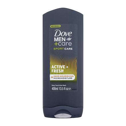 Dove Men + Care Sport Care Active + Fresh posilující sprchový gel na tělo, obličej a vlasy po sportu 400 ml pro muže