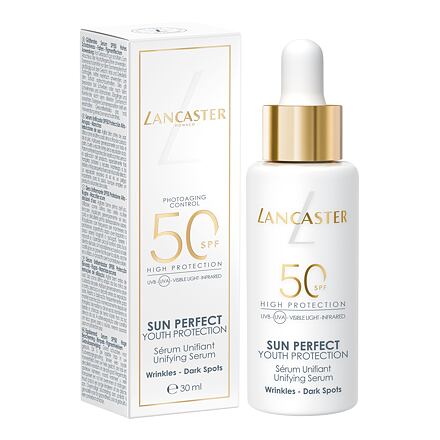 Lancaster Sun Perfect Youth Protection Unifying Serum SPF50 pleťové sérum na opalování proti vráskám a pigmentovým skvrnám 30 ml 30 ml pre ženy