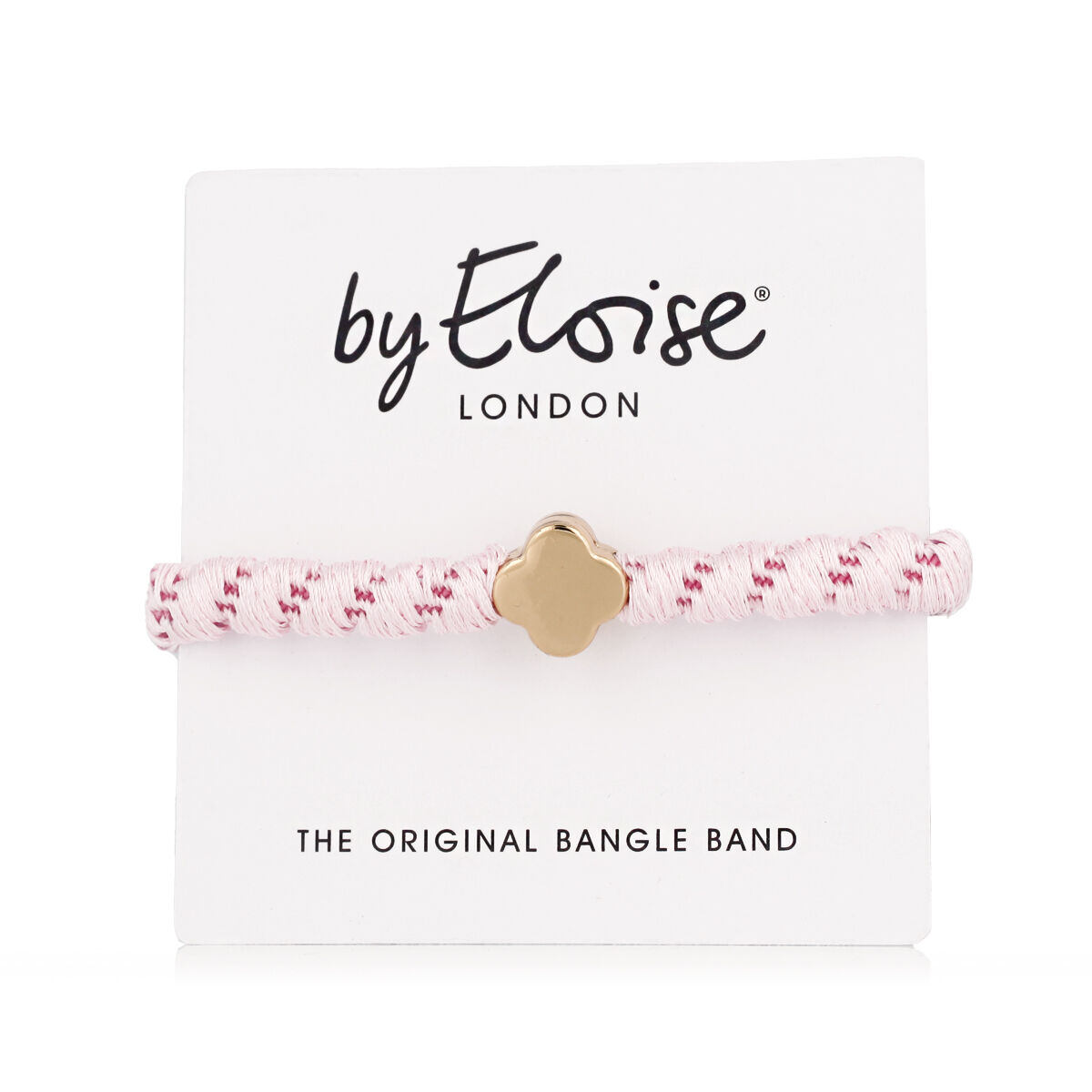 By Eloise London Woven Gold Quatrefoil Soft Pink náramek / gumička do vlasů 1 ks pre ženy