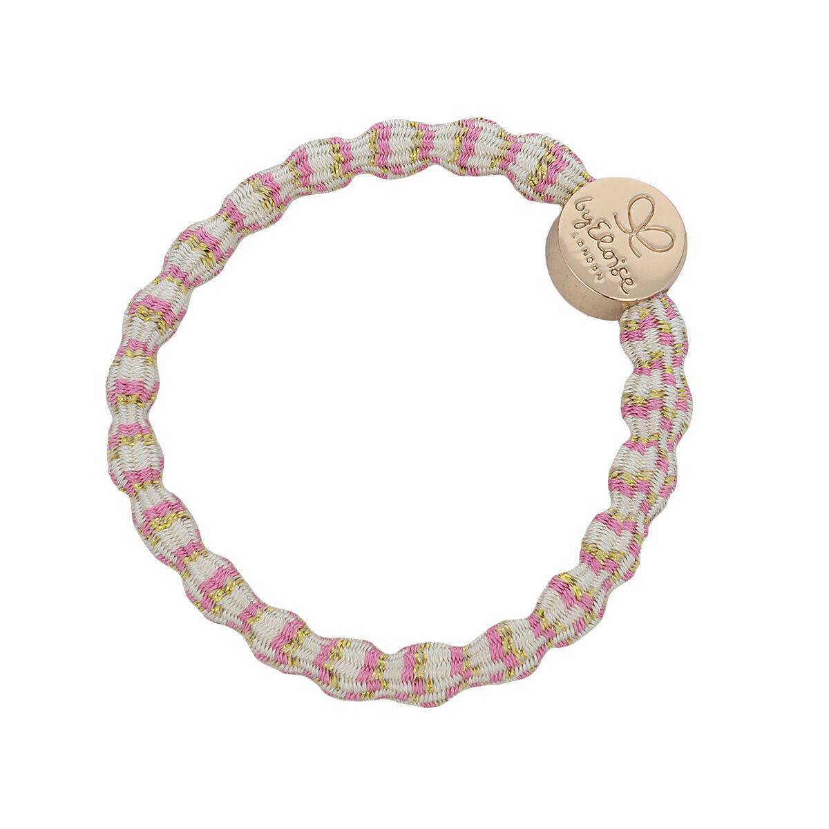 By Eloise London Metallic Gold Circle Blossom náramek / gumička do vlasů 1 ks pre ženy
