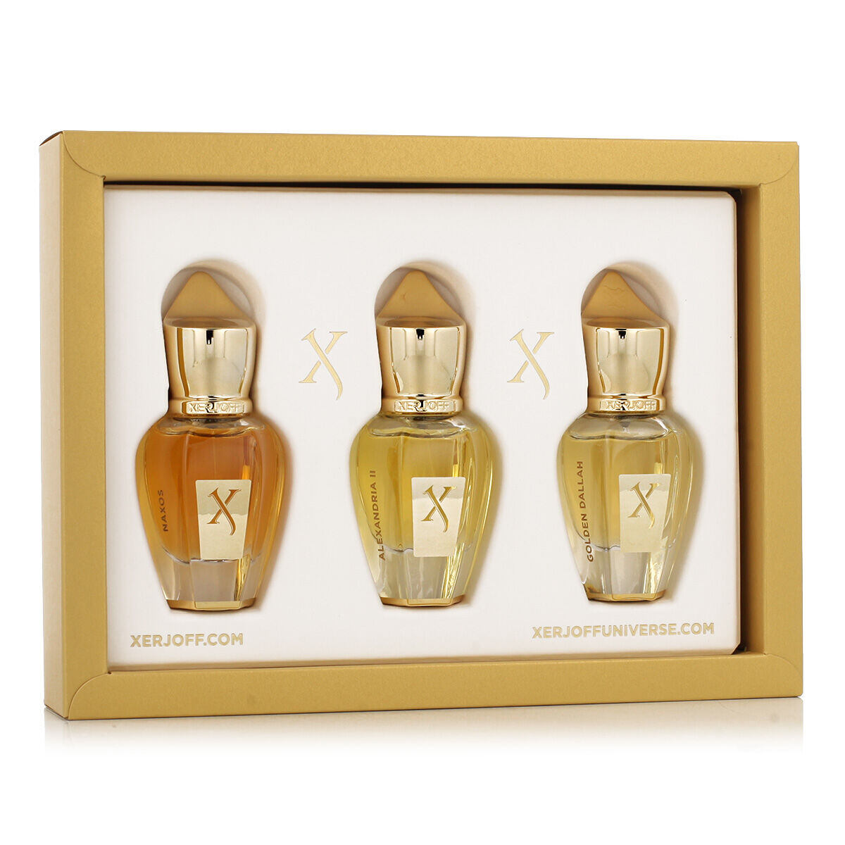 Xerjoff Discovery Set III dárková sada parfém Alexandria II 15 ml + parfém Golden Dallah 15 ml + parfémovaná voda Naxos 15 ml unisex