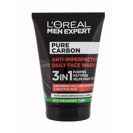 L'Oréal Paris Men Expert Pure Carbon Anti-Imperfection 3in1 čisticí gel na normální pleť 100 ml pro muže