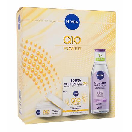 Nivea Q10 Power Anti-Wrinkle + Firming : denní pleťový krém Q10 Power SPF15 50 ml + micelární voda MicellAir 200 ml pro ženy