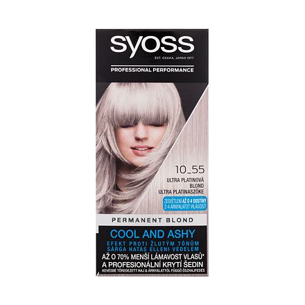 Syoss Permanent Coloration Permanent Blond permanentní barva na vlasy 50 ml odstín 10-55 Ultra Platinum Blond pro ženy