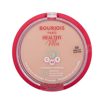 BOURJOIS Paris Healthy Mix Clean & Vegan Naturally Radiant Powder rozjasňující pudr 10 g odstín 03 Rose Beige