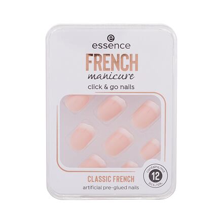Essence French Manicure Click & Go Nails nalepovací nehty ve francouzském stylu 12 ks odstín 01 classic french