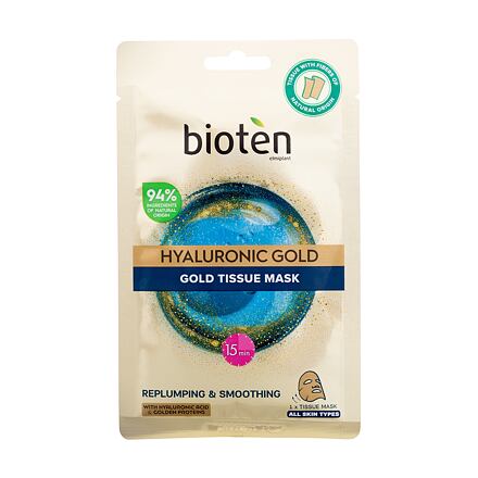 Bioten Hyaluronic Gold Tissue Mask textilní maska s kyselinou hyaluronovou a zlatými proteiny 25 ml pro ženy