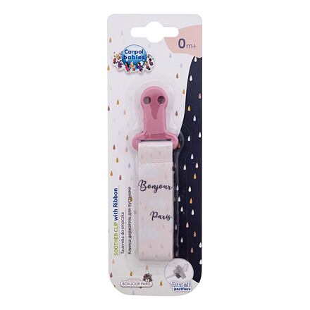 Canpol babies Bonjour Paris Soother Clip With Ribbon stužka na dudlík s klipem