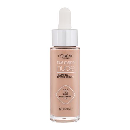 L'Oréal Paris True Match Nude Plumping Tinted Serum tónující sérum s 1% kyseliny hyaluronové 30 ml odstín 1-2 rosy light