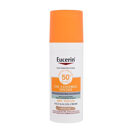 Eucerin Sun Oil Control Tinted Dry Touch Sun Gel-Cream SPF50+ tónující opalovací gelový krém na obličej 50 ml odstín medium unisex