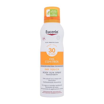 Eucerin Sun Oil Control Body Sun Spray Dry Touch SPF30 voděodolný transparentní sprej na opalování pro aknózní pokožku 200 ml