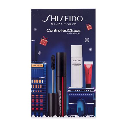 Shiseido ControlledChaos MascaraInk odstín 01 Black Pulse : řasenka ControlledChaos MascaraInk 11,5 ml + odličovací přípravek Instant Eye and Lip Makeup Remover 30 ml + lesk na rty Shimmer GelGloss 2 ml 07 Shin-Ku Red