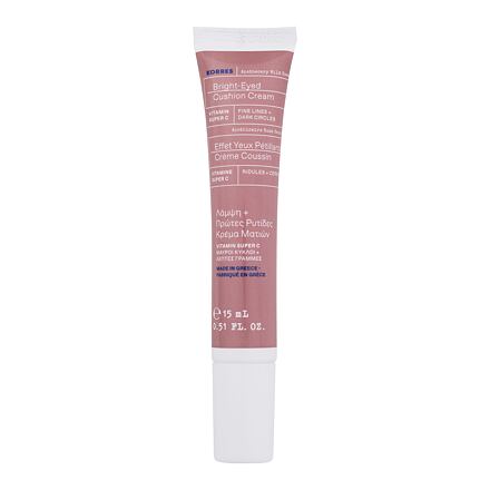 Korres Apothecary Wild Rose Bright-Eyed Cushion Cream rozjasňující oční krém proti tmavým kruhům, otokům a vráskám 15 ml 15 ml pre ženy