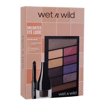 Wet n Wild Unlimited Eye Look odstín paletka barev : paletka očních stínů Color Icon 10 Panshadow Palette 10 g V.I. Purple + pomáda na obočí Ultimate Brow Pomade 2,5 g Medium Brown