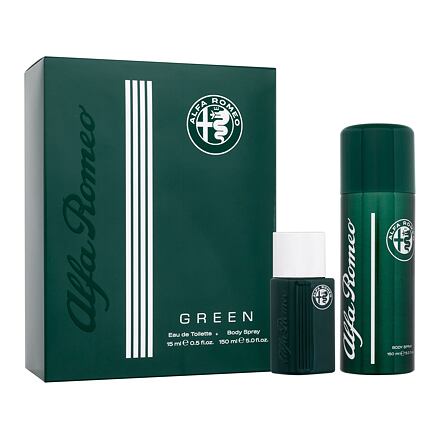 Alfa Romeo Green : EDT 15 ml + tělový sprej 150 ml pro muže