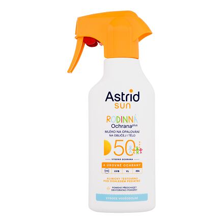 Astrid Sun Family Milk Spray SPF50 voděodolné rodinné mléko na opalování 270 ml