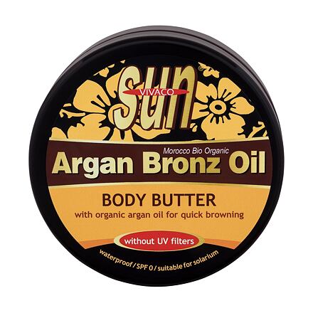 Vivaco Sun Argan Bronz Oil Body Butter opalovací máslo s arganovým olejem bez uv filtrů 200 ml
