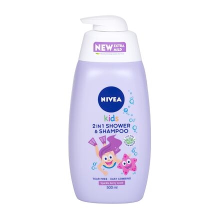 Nivea Kids 2in1 Shower & Shampoo jemný sprchový gel a šampon 2 v1 500 ml pro děti